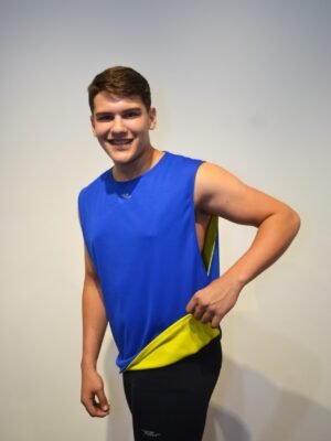 Colete Duplo Com 10 Unidades Fechado. Royal/Amarelo Tamanho Unico.