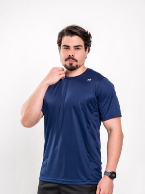Camisa Gola Careca Masculino Azul Marinho.