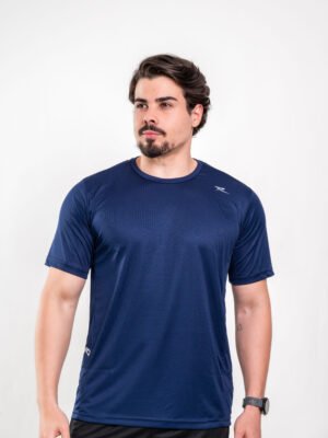 Camisa Gola Careca Masculino Azul Marinho.