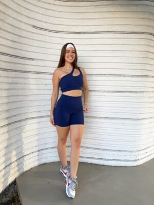 Conjunto Top e Short Com Bolso Marinho.