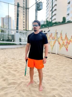 Short Running  Com Forro Masculino Laranja Fluor.