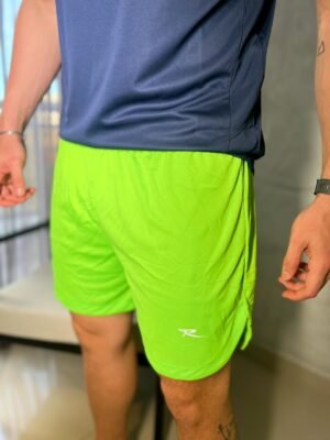 Short Running Com Forro Masculino Verde Fluor.