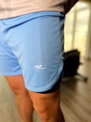 Short Running Com Forro Masculino Celeste.