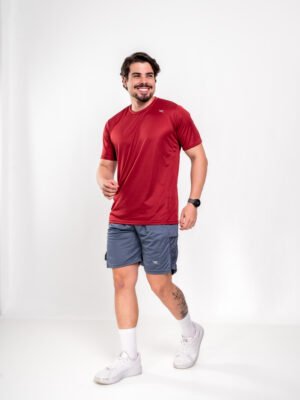 Camisa Gola Careca Masculina Bordo.