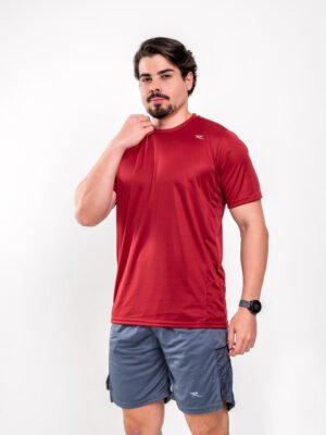 Camisa Gola Careca Masculina Bordo.