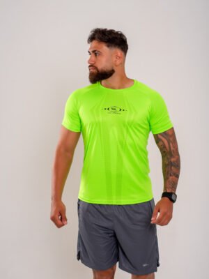 Camisa Gola Careca Masculina Verde Fluor.