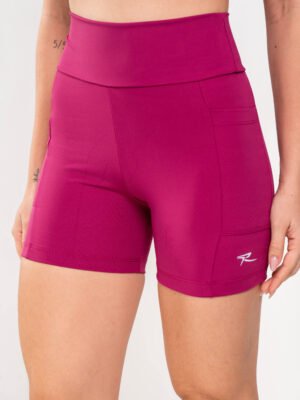 Short Com Bolso  Poliamida Pink Liberty.